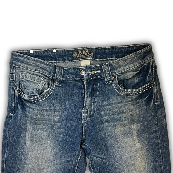 Z. Co. Womens Bootcut Jeans Size 3 Blue Distressed Denim with Embroidered Back P - Picture 6 of 7